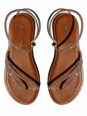 Open image in slideshow, Tan Embellished Sandal
