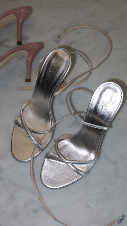 BLACK FRIDAY SALE 'Lola' Silver Metallic  Sandals