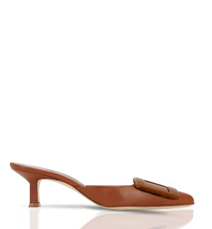 Open image in slideshow, Tan Leather Mules 50
