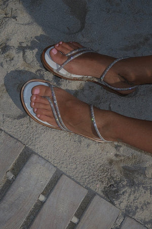 White Crystal Embellished Sandal