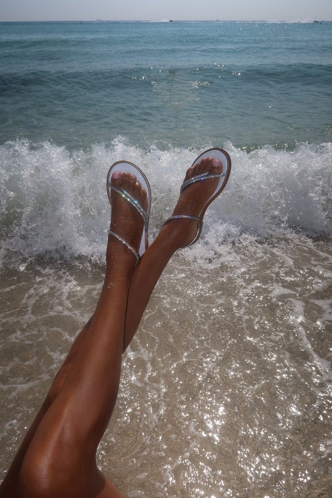 White Crystal Embellished Sandal