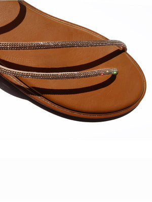 Tan Embellished Sandal